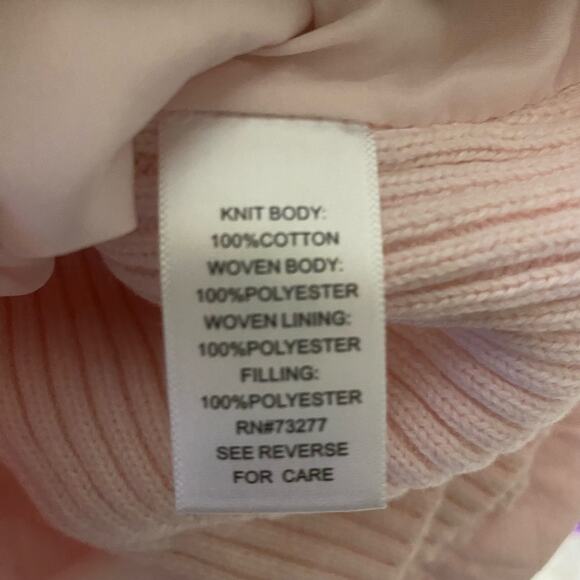 Croft & Barrow Blush Pink Quilted Ribbed Knit Zip Up Sweater Jacket Size 1X - Picture 7 of 7